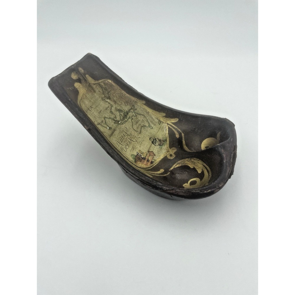 Antique Italian‎ Ceramic Double Pipe Holder Old World Map Handpainted SMR Italy - Picture 2 of 10